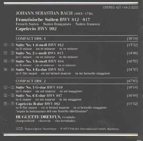 Dreyfus: Bach:French Suites [2CD]