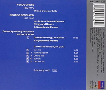 Dso/Dorati: Grof:Grand Canyon Suite [CD]