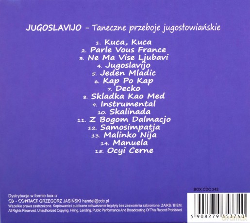 Jugoslavijo - Taneczne Przeboje Jugosłowiańskie [CD]