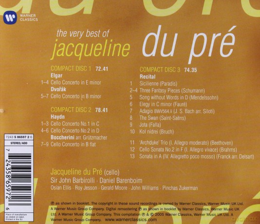 Du Pre: The Very Best Of Jacqueline Du Pre [3CD]