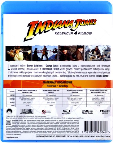 Indiana Jones. Kolekcja 4 Filmów [4xBlu-Ray]