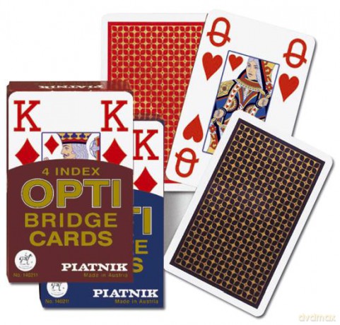 Karty brydżowe 1402 Opti - Bridge 4 Index red [KARTY]