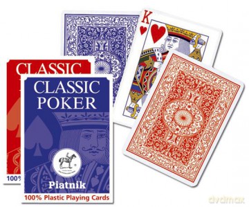 Karty poker 100% plastik 1360 red [KARTY]