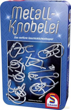 SCHMIDT SPIELE Łamigłówki druciane w metalowej puszce [GRA]