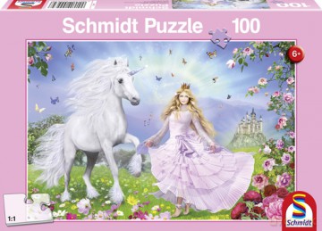 SCHMIDT SPIELE 100 El. Księżniczka i jednorożec [PUZZLE]