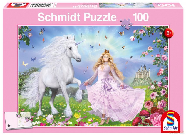 SCHMIDT SPIELE 100 El. Księżniczka i jednorożec [PUZZLE]