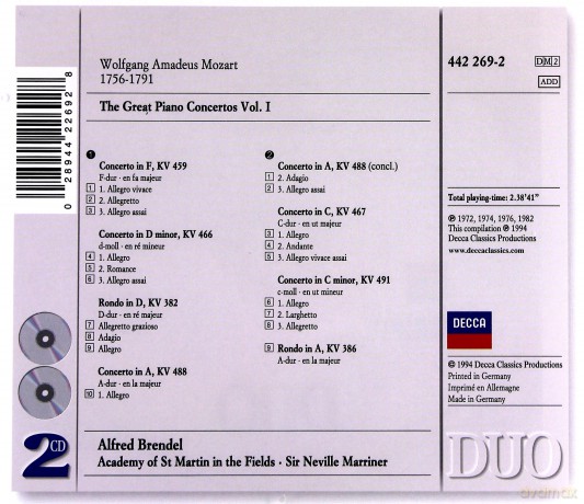 Duo Brendel: Mozart-The Great Piano Concertos Vol.I [2CD]