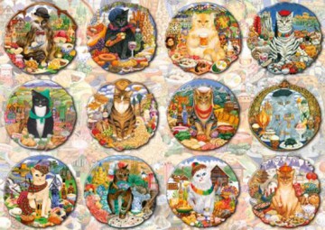 SCHMIDT SPIELE 1000 El. Kolorowy świat kotów [PUZZLE]