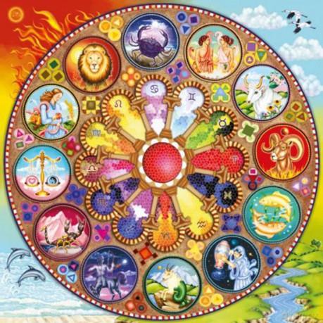 SCHMIDT SPIELE 1000 El. MANDALA Astrologia Kwadratowe [PUZZLE]