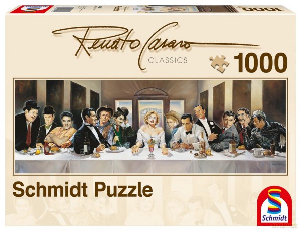 SCHMIDT SPIELE 1000 El. Renato Casaro Obiad celebrytów Panoramiczne [PUZZLE]