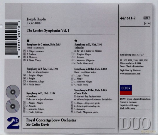 Duo Davis: Haydn- The London Symphonies [2CD]