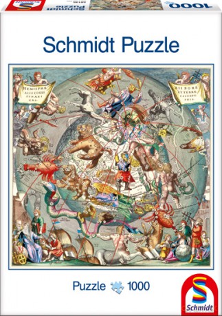 SCHMIDT SPIELE 1000 El. Starożytna mapa astrologiczna Kwadratowe [PUZZLE]