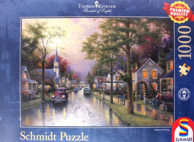 SCHMIDT SPIELE 1000 EL. THOMAS KINKADE Poranek w rodzinnym mieście [PUZZLE]