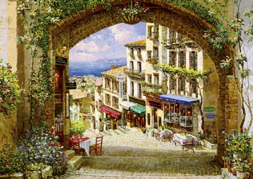 SCHMIDT SPIELE 1000 El. w metalowej puszce - Francuskie Cagnes Sur Mer [PUZZLE]