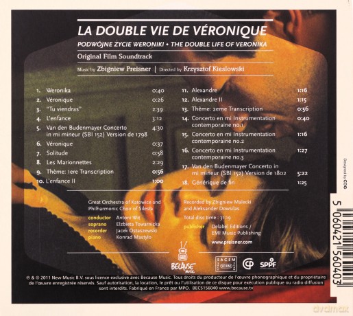 Zbigniew Preisner: La Double Vie De Veronique (Podwójne Życie Weroniki) [CD]