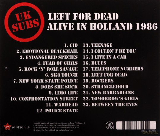 U.K. Subs: Left For Dead Alive In Holland 1986 [CD]