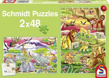 SCHMIDT SPIELE 48x2 El. Kolorowy świat zwierząt [PUZZLE]