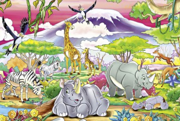 SCHMIDT SPIELE 48x2 El. Kolorowy świat zwierząt [PUZZLE]