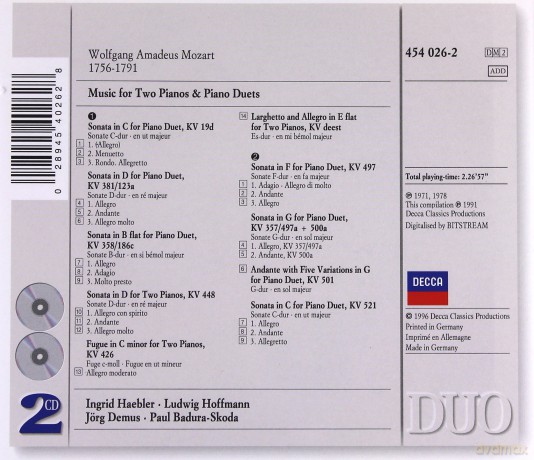 Duo Hoffa, Haebler: Mozart: Music For 2 Pianos [2CD]