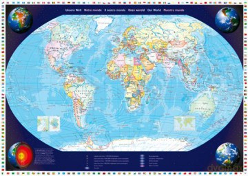 SCHMIDT SPIELE 2000 EL. Mapa Świata [PUZZLE]