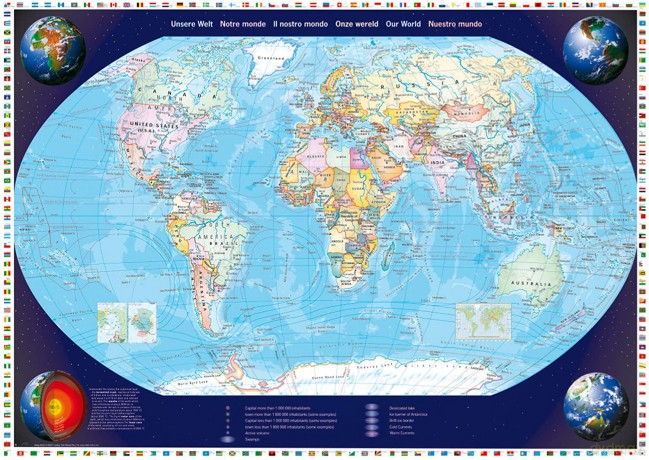 SCHMIDT SPIELE 2000 EL. Mapa Świata [PUZZLE]