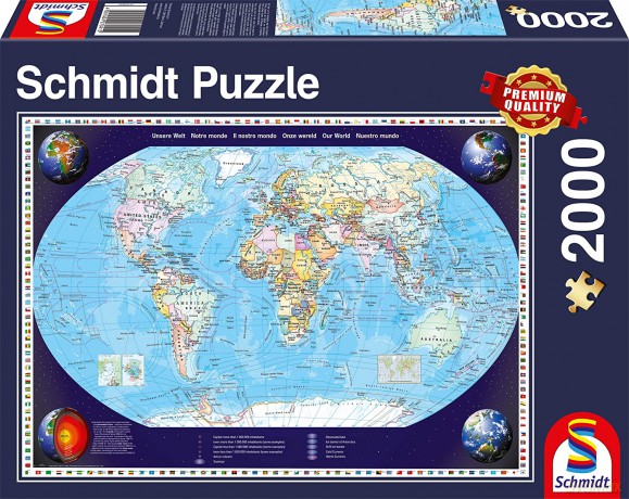 SCHMIDT SPIELE 2000 EL. Mapa Świata [PUZZLE]