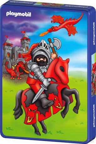 SCHMIDT SPIELE 40 EL. w metalowej puszce - Playmobil Rycerze [PUZZLE]