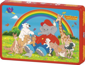 SCHMIDT SPIELE 40 El. w metalowej puszce - Słoń Benjamin Zdjęcie grupowe [PUZZLE]
