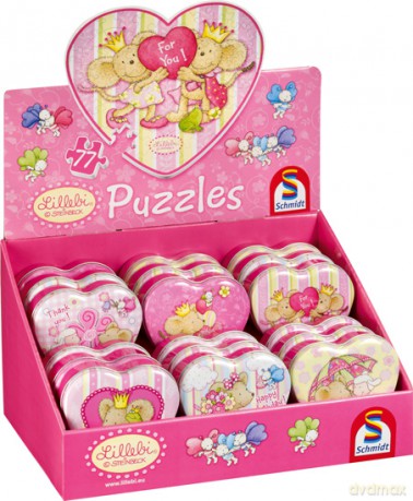 SCHMIDT SPIELE 77 EL. w metalowej puszce - Lillebi Serduszko [PUZZLE]