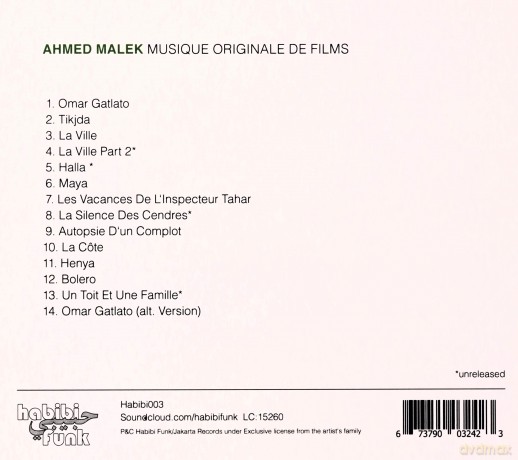 Ahmed Malek: Musique Original De Films [CD]