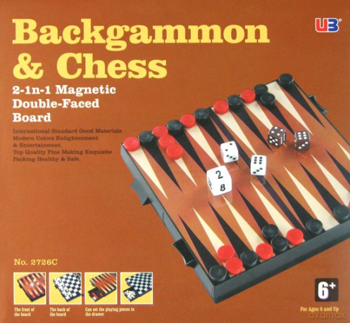 Zestaw Backgammon/Szachy magn. 16,5 cm (2726C) [GRA PLANSZOWA]