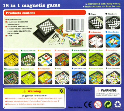 Zestaw gier magnetycznych 18 w 1 (7118H) [GRA PLANSZOWA]