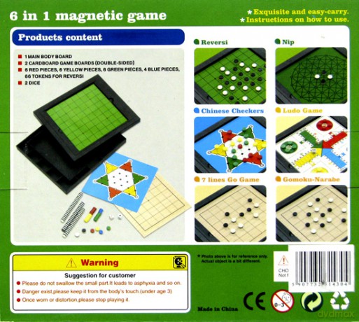 Zestaw gier magnetycznych 6 w 1 (7106H) [GRA PLANSZOWA]