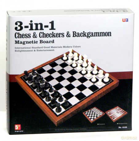 Zestaw Szachy/Backgammon/Warcaby 25,5 cm (6102) [GRA PLANSZOWA]