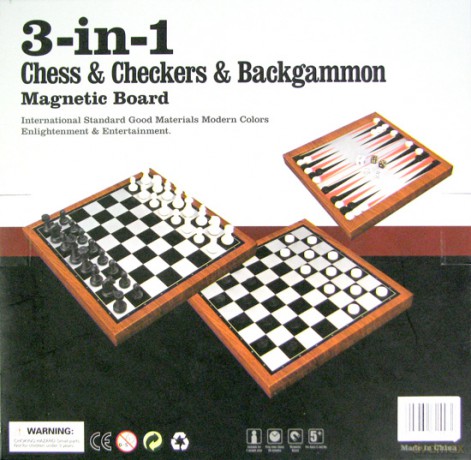 Zestaw Szachy/Backgammon/Warcaby 25,5 cm (6102) [GRA PLANSZOWA]