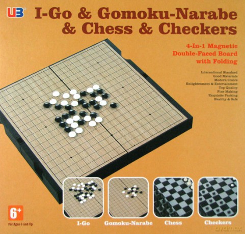 Zestaw Szachy/Warcaby/I-GO/Gomoku magn. 25x23 cm (3718C) [GRA PLANSZOWA]
