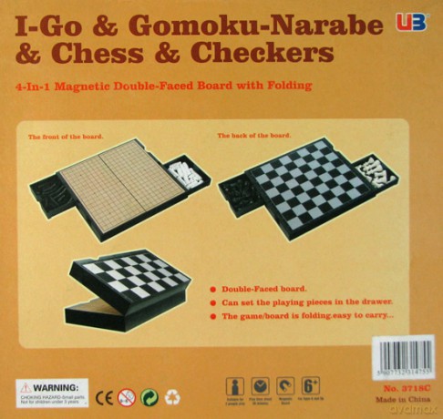 Zestaw Szachy/Warcaby/I-GO/Gomoku magn. 25x23 cm (3718C) [GRA PLANSZOWA]