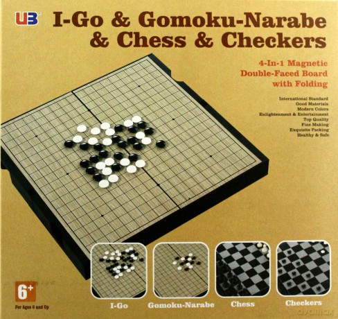 Zestaw Szachy/Warcaby/I-GO/Gomoku magn. 25x23 cm (3718C) [GRA PLANSZOWA]