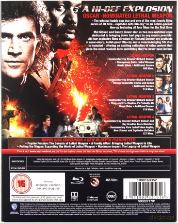 Zabójcza broń 1-4 [BOX] [5xBlu-Ray]