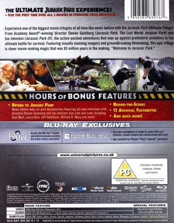 Jurassic Park Trilogy (Park Jurajski Trylogia) [Blu-Ray]
