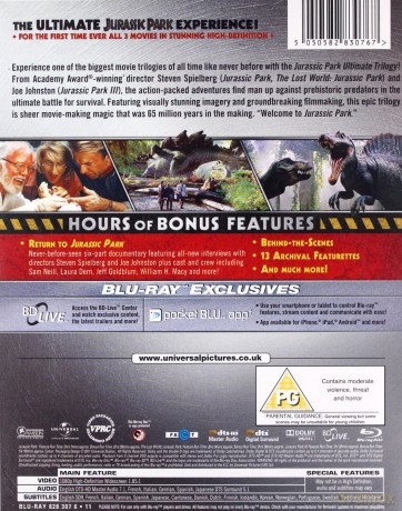 Jurassic Park Trilogy (Park Jurajski Trylogia) [Blu-Ray]