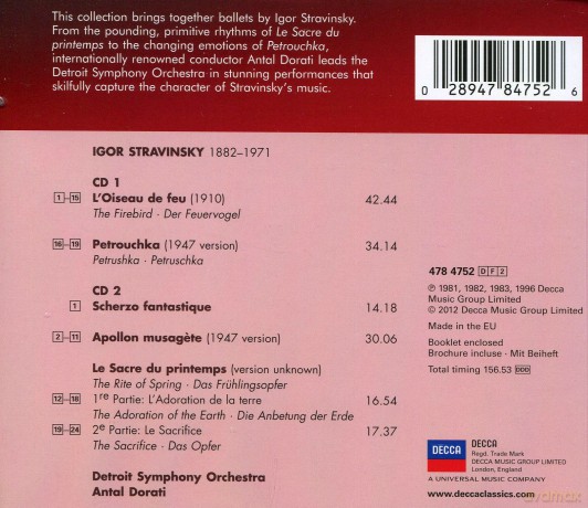 Antal Dorati: Stravinsky:Le Sacre Du Printemps (Ballet Edition) [2CD]