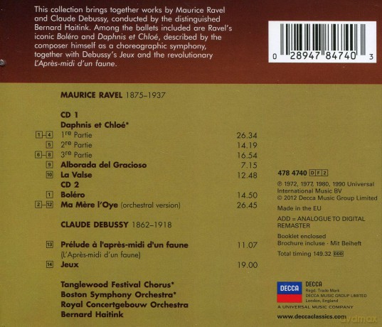Bernard Haitink: Ravel:Daphin Et Chloe, La Valse, Bolero (Ballet Edition) [2CD]