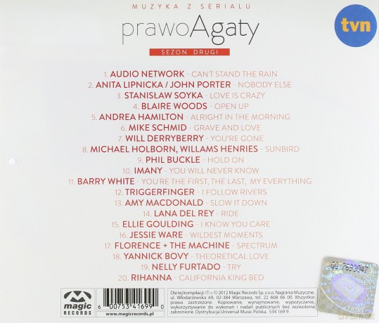 Prawo Agaty vol.2  soundtrack [CD]