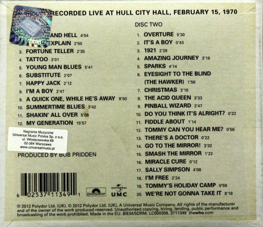 Who: Live At Hull (digipack) [2CD]