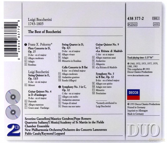 Duoleppard/Casals/Romer: The Best Of Boccherini [2CD]