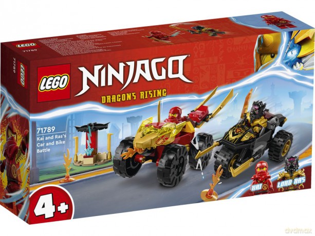 LEGO Ninjago Bitwa samochodowo-motocyklowa między Kaiem a Rasem (71789) [KLOCKI]