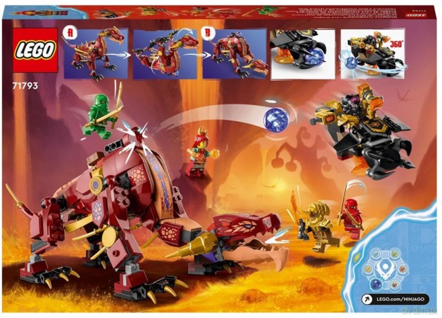 LEGO Ninjago Lawowy smok zmieniający się w falę ognia (71793) [KLOCKI]