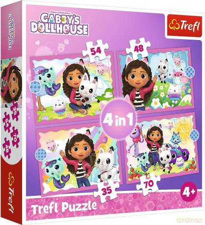 Puzzle 4w1 Przygody Gabi Koci Domek Gabi [PUZZLE]
