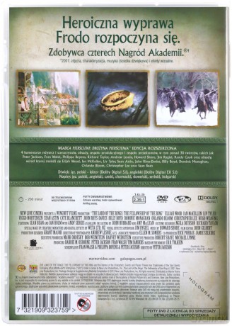 Władca Pierścieni Drużyna Pierścienia edycja rozszerzona [2DVD]